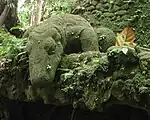 Statue of a Komodo dragon in the Ubud Monkey Forest