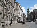 View of the beginning of the street Nimy and the Church of St. Elizabeth