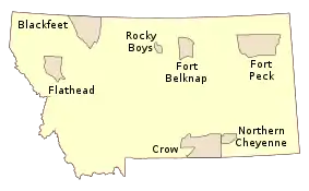 Image 28General locations of Indian reservations in Montana (from Montana)