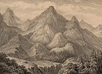 Monte Rotundu from Galletti's Histoire illustrée de la Corse (1863)