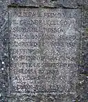 Closeup of inscription on stone