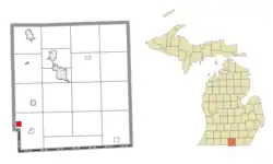 Location within Hillsdale County