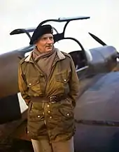 Field Marshal Bernard Montgomery wearing a Denison smock of the type issued to airborne soldiers for wear over the Battle Dress uniform. This smock evolved through several versions before being replaced by the Smock Parachutist DPM in the 1970s.