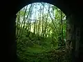 Looking through the Mosside bridge onto the Lugton Water at the site of the old ford up to Megswells.