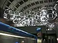 Pierre Granche's *Système, a huge suspended geometric system in Namur metro station, Montreal, Quebec