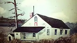 Montrose School House on Covered Bridge Road, now under the water of Marsh Creek Lake