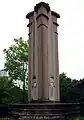 Monument in the village, commemorating German settlement.