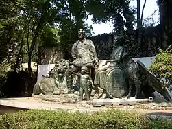 Image 48Modern group monument of Cortés, Doña Marina, and their mestizo son Martín (from History of Mexico)