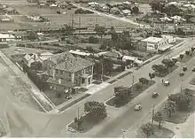 View of the station (at upper right), looking south-east, in 1930