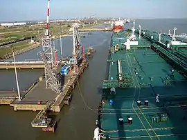 Oil tanker in the port