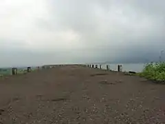 The road along the top of the dam