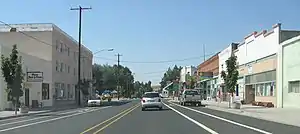 Moro, viewed looking down U.S. Highway 97, the town's main street