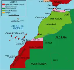 Image 1Spanish and French protectorates in Morocco and Spanish Sahara, 1912 (from Western Sahara)