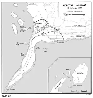 Morotai landings 15 September 1944, just before base construction started