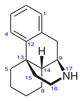 Structural formula of morphinan