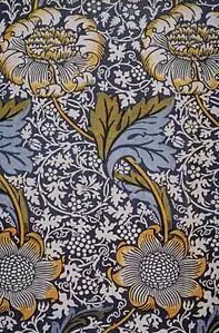 Indigo design printed textile (1883)