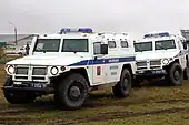 OMON SPM-1 Tigr vehicle during antiriot training in Moscow