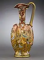 Amberina glass pitcher by Moser c. 1880