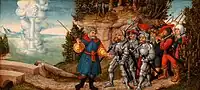 Moses and the Pillar of Cloud by Lucas Cranach the Elder and Studio. Circa 1530. Private collection.