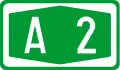 Croatian A2 motorway shield