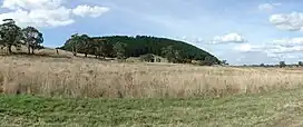 A view of Mount Franklin, Victoria, Australia, an extinct volcano, as seen from the Castlemaine-Daylesford road.