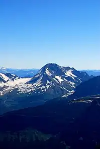 Mount Jackson with Jackson Glacier directly to the left of the mountain]