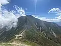 Mount Jonen and Jonen Hut from Mount Yokotoshi, October 2023