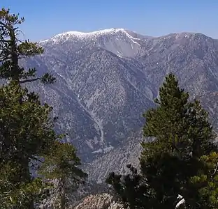 Mount Harwood (right), beside Mount San Antonio (center).