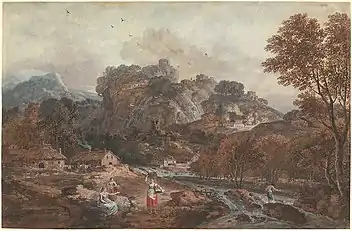 Mountain Landscape with Washerwomen and a Fisherman. c. 1765–8. National Gallery of Art, Washington, D.C.