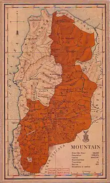 Old map of Mountain Province in 1918