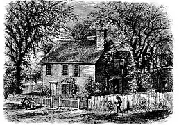 Mowry Tavern, c. 1650, in Providence near North Burial Ground (demolished c. 1900)