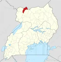 District location in Uganda