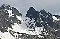 Mount Clark centered, with Sweat Spire and Mt. Johnson (left)