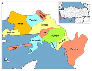 Location of Hisarönü within Turkey.