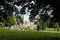 Abbey and graveyard seen from the west