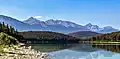 Muhigan Mountain (center) seen from Patricia Lake, with Roche Noire to right.