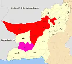 Presence of the Mullazai tribe in Baluchistan