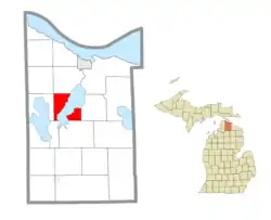 Location within Cheboygan County