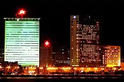 Air India Building,  Trident hotel and Oberoi hotel (L-R) on Marine Drive in Nariman point