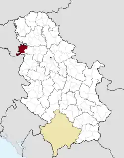 Location of the municipality of Šid within Serbia