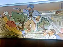 Revolutionary war memorial - mural on Fort Washington Ave