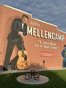 Mural painting of John Mellencamp in Seymour, IN