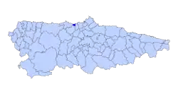 Location of San Esteban de Pravia