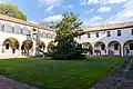 Courtyard of cloister with sculpture garden