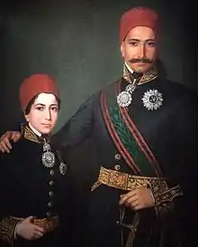 Painting of Mustapha Khaznadar and his son.