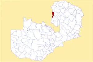 District location in Zambia