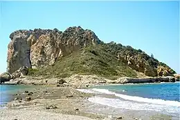 The rock of Myonessos near Doğanbey