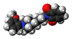 Space-filling model of the NAN-190 molecule