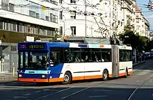 Image 61One of the NAW/Hess articulated trolleybuses delivered to Geneva in 1992, which were among the first production-series low-floor trolleybuses (from Trolleybus)