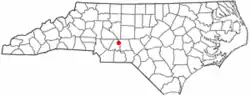 Location of Badin, North Carolina